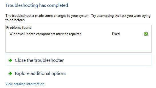 troubleshooting completed