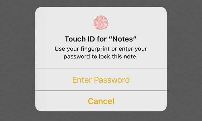 touch id for notes