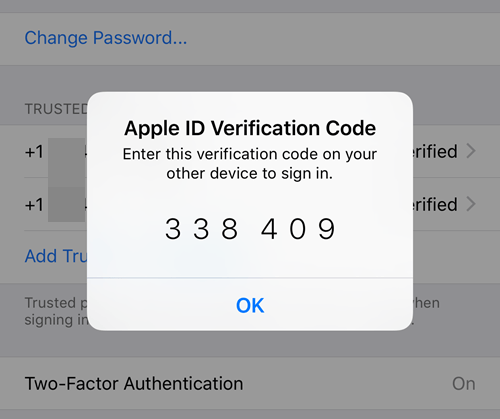 where to find apple id verification code
