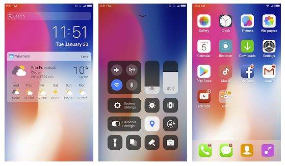 XlauncherPro - Online Tech Tips X Launcher Pro:
PhoneX Theme, OS11 Control Center image