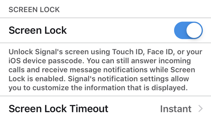 Set a Screen
Lock PIN On Signal Itself image