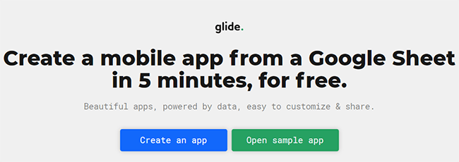 Creating the App in Glide Apps image