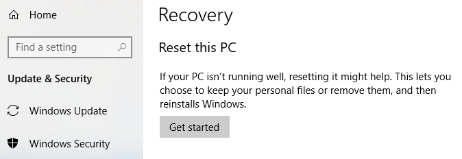 reset - Online Tech Tips Step 2: Do a Windows Reset First image