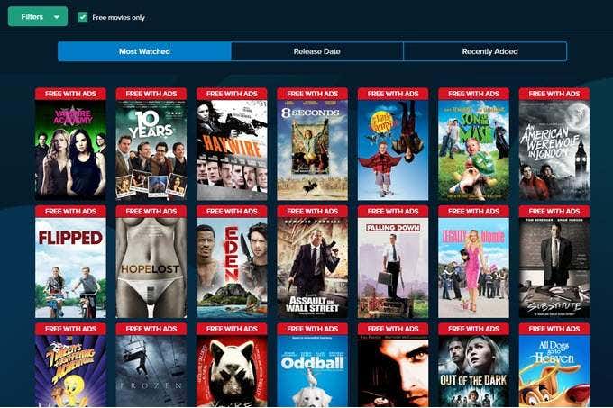 legal websites to watch movies for free