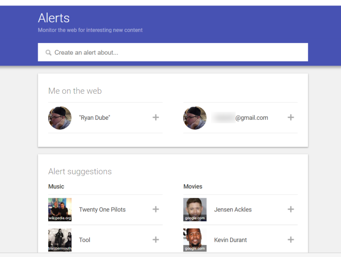 Create Google Alerts for Your Name image