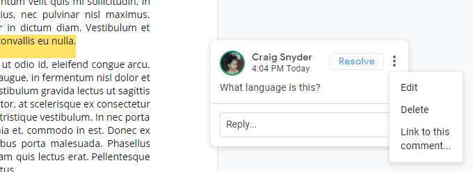 How to Resolve Comments in Google
Docs image