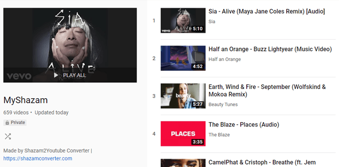 myshazam-youtube-playlist - Online Tech Tips Make a YouTube
Playlist From Shazam Songs image 6