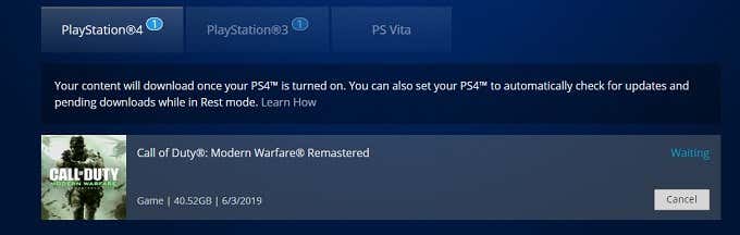 Start PS4 Game Downloads Remotely From a Browser image 7