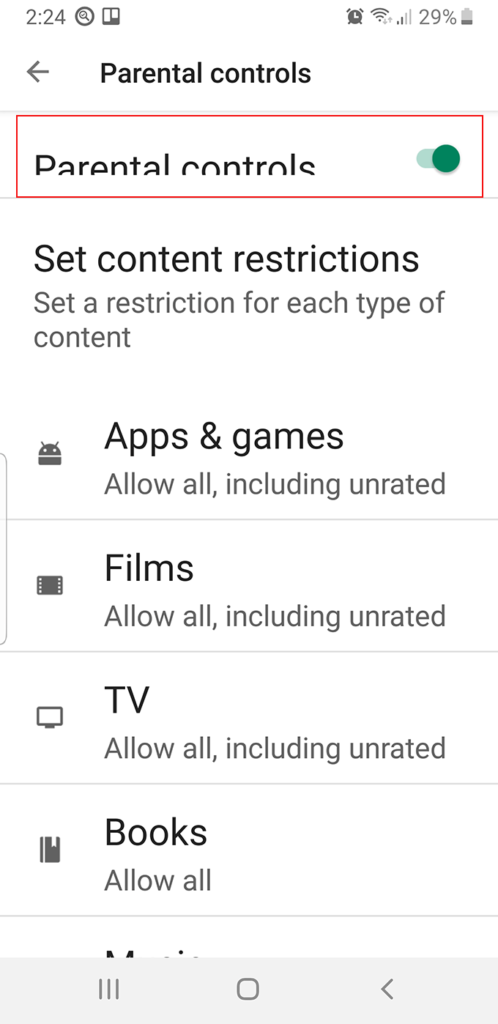 Setting Parental Controls In Google Play image
