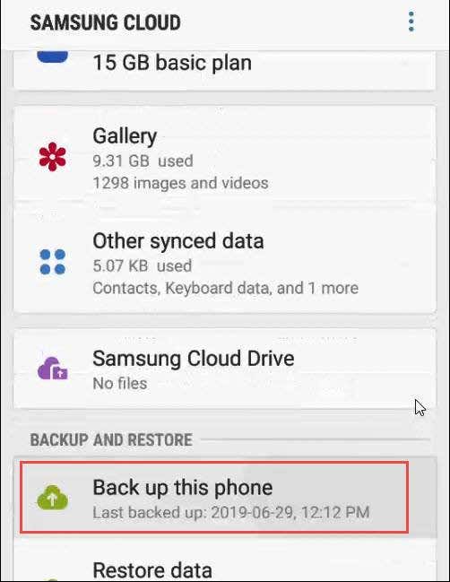 Samsung’s Phone Backup image 3