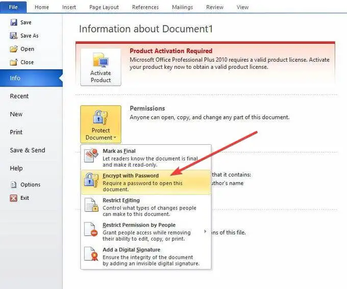 ¿La contraseña que protege un documento de Word lo encripta?