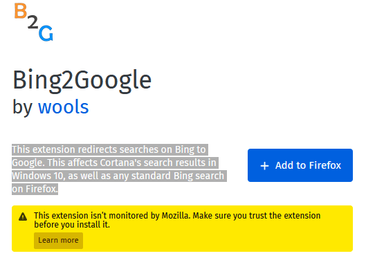 bing2google-firefox - Online Tech Tips Hide Microsoft Edge and Stop Bing Searches image 4