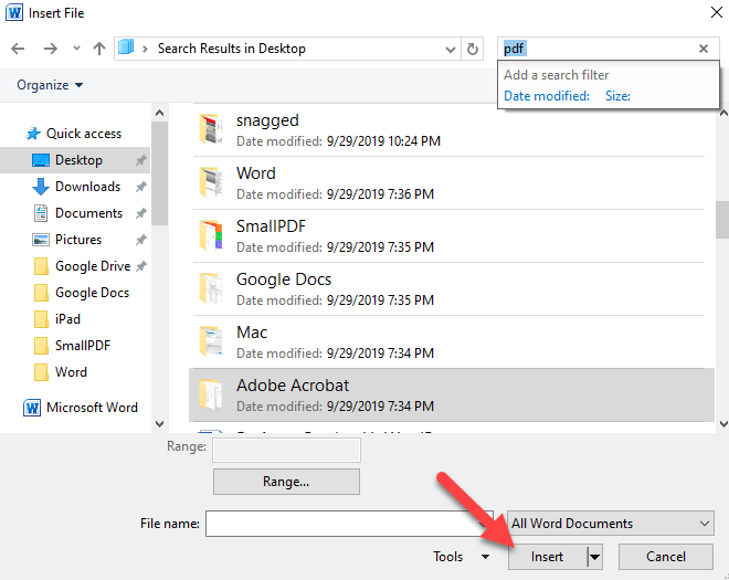 Insert Text From a PDF File To Word image 2