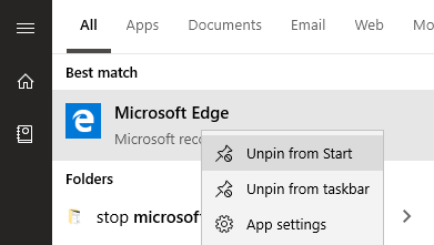 Hide Microsoft Edge and Stop Bing Searches image