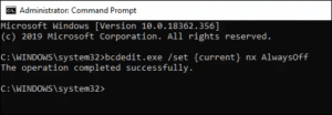 Configure or Turn Off DEP (Data Execution Prevention) in Windows