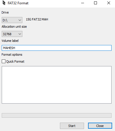 formatting a hard drive as fat32