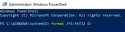 Using PowerShell In Windows 10 To Format An External Hard Drive To FAT32 image 2