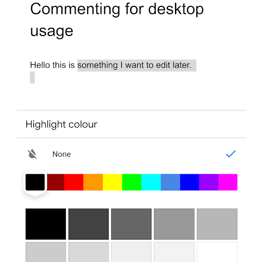 Highlight &amp; Comment On The Google Docs App For Easier Desktop Editing image 2