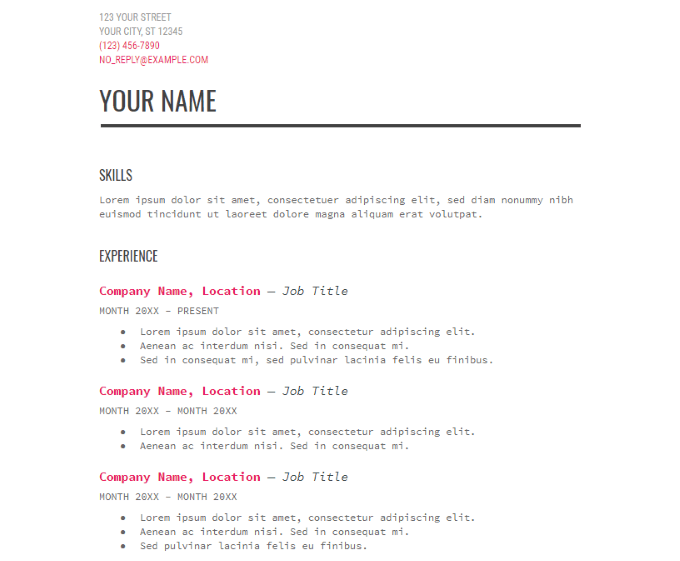 How To Edit a Google Docs Resume Template image 2