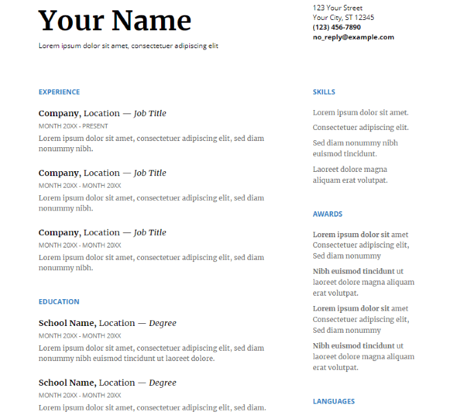 google-docs-serif-resume-template - Online Tech Tips How To Edit a Google Docs Resume Template image - google-docs-serif-resume-template