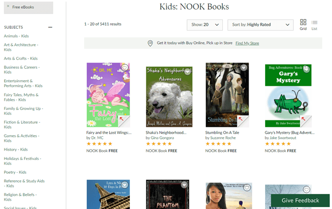 Barnes &amp; Noble Free Nook Books For Kids image