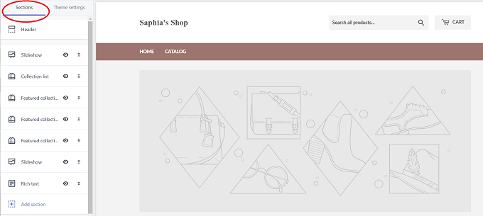 Sections - Online Tech Tips Selecting a Store Theme image 5 - Sections