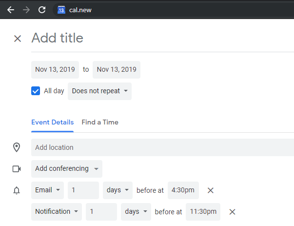 How To Create Google Calendar Events In Chrome’s Address Bar image
