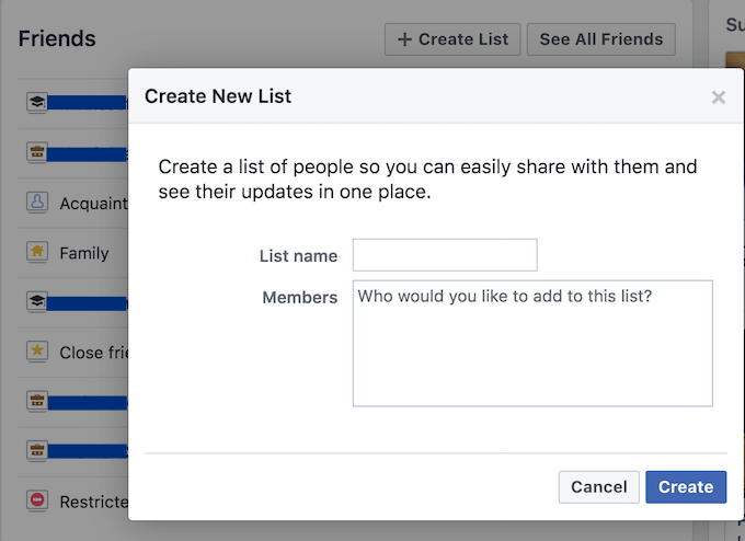 Create Facebook Custom Friend Lists image 3