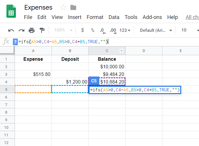 Automatically Add &amp; Subtract In a Spreadsheet image 3