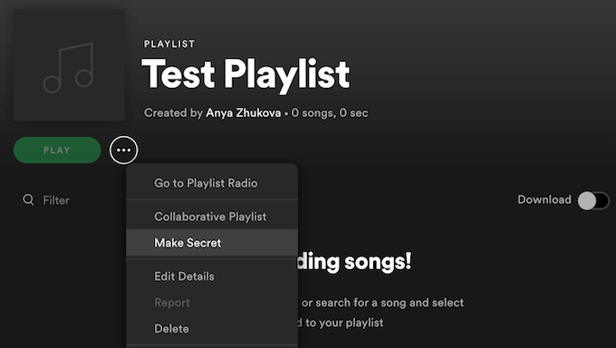 Hide Your Listening Habits Using Secret Playlist image