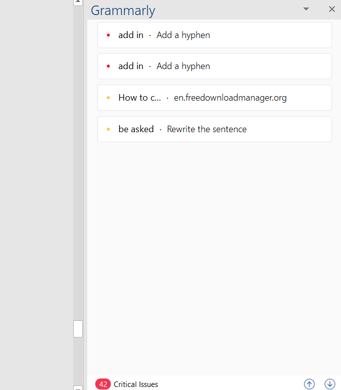 side-panel - Online Tech Tips How To Use The Microsoft Grammarly App Add-In image 6