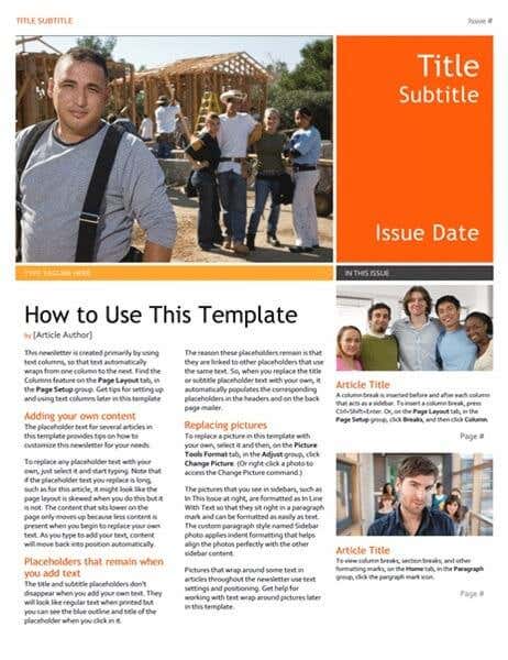 Newsletter – MS Office Templates image