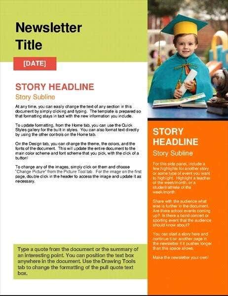 School Newsletter – MS Office Templates image