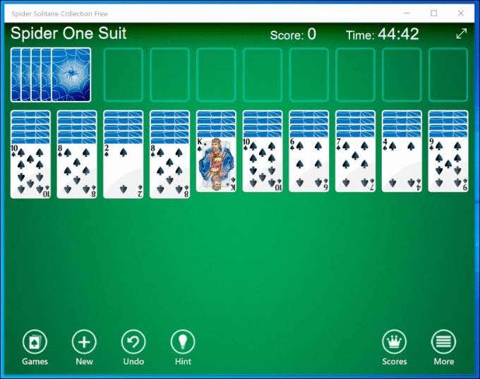 🕹️ Play 1 Suit Spider Solitaire Game: Free Online Fullscreen