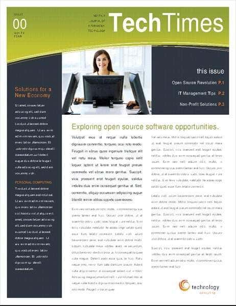 Technology Business Newsletter – MS Office Templates image