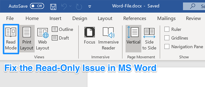 how to remove blank pages in word read only file