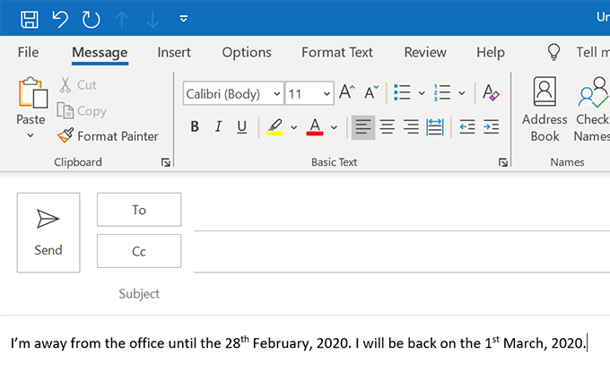Set Out Of Office Replies in Outlook For IMAP/POP3 Accounts image 2