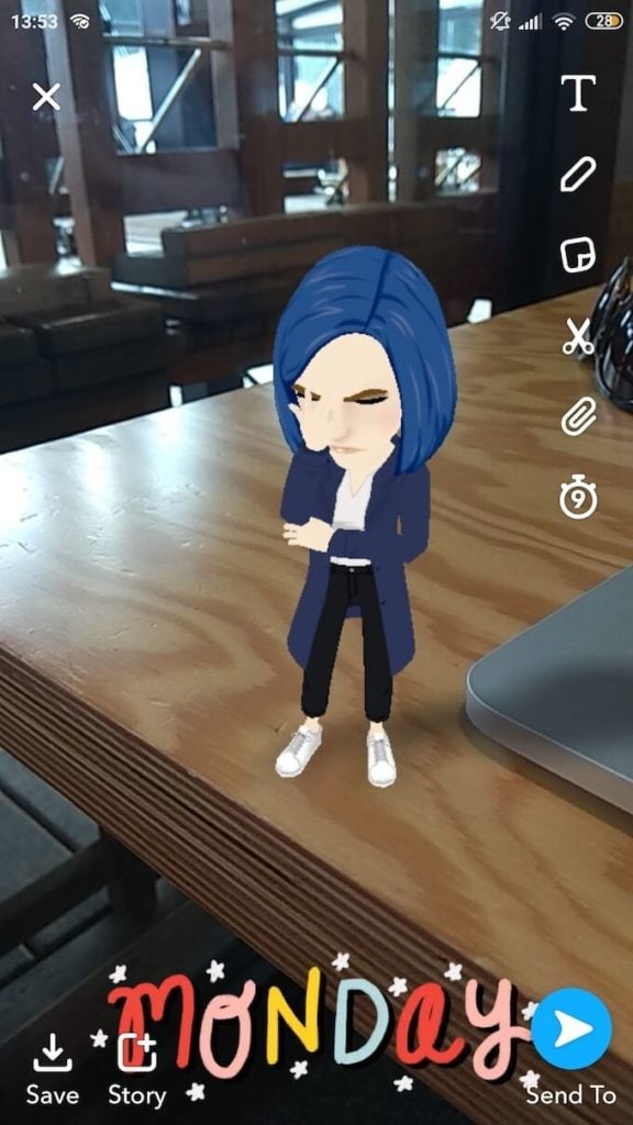 bitmoji_3d-lens_screenshot - Online Tech Tips Use Bitmoji In Snapchat image 2