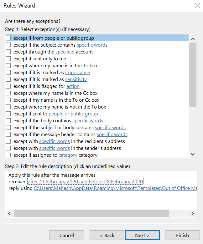 Set Out Of Office Replies in Outlook For IMAP/POP3 Accounts image 12