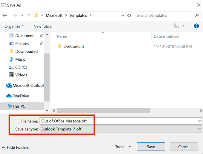 Set Out Of Office Replies in Outlook For IMAP/POP3 Accounts image 4