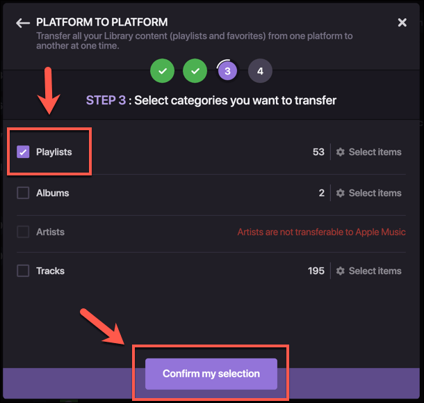 Soundiiz-Playlist-Confirm-Selection - Online Tech Tips Converting Spotify Playlists To Apple Music Online image 5