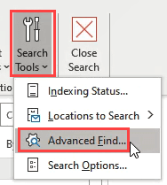 Advanced Search Options image