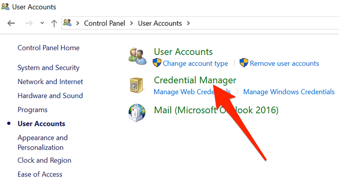 View Windows Saved Passwords Using The Credentials Manager image 3