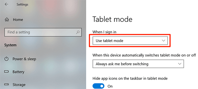 Toggle The Tablet Mode In Windows Settings image 4