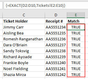 How Do I Find Matching Values in Two Different Sheets? image 3