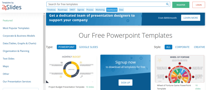 websites for free ppt templates