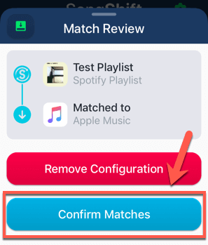 Converting Spotify to Apple Music Playlist Matches using SongShift image 3