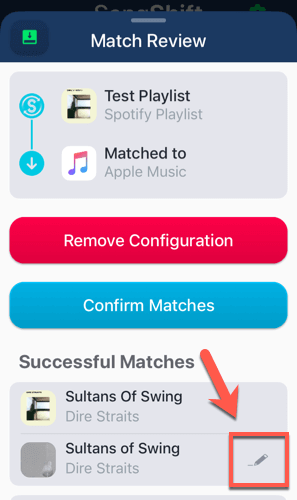 Converting Spotify to Apple Music Playlist Matches using SongShift image 2