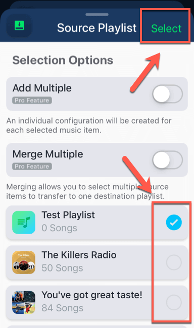 iOS-SongShift-Playlist-Selection - Online Tech Tips Using SongShift to Convert a Spotify Playlist to Apple Music on iOS image 8