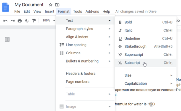 How To Do Subscript & Superscript in Google Docs image.